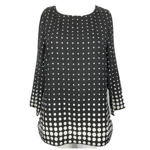 J. Crew Shirt‎ Womens Sz XS Black White Polka Dot Blouse Long Sleeve Lightweight